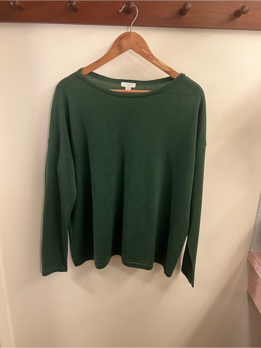 J. Jill Deep Green Relaxed Crewneck Sweater
